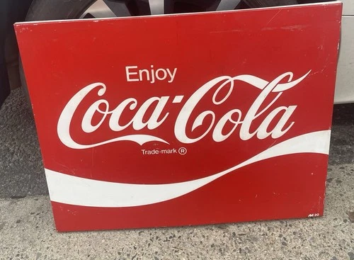 Vintage “Enjoy Coca-Cola” Metal Advertising Sign 24”x19” AM20