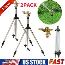 2 Pack Impact Sprinkler Head on Tripod Base,Heavy Duty Lawn Sprinklers, 360&deg; New