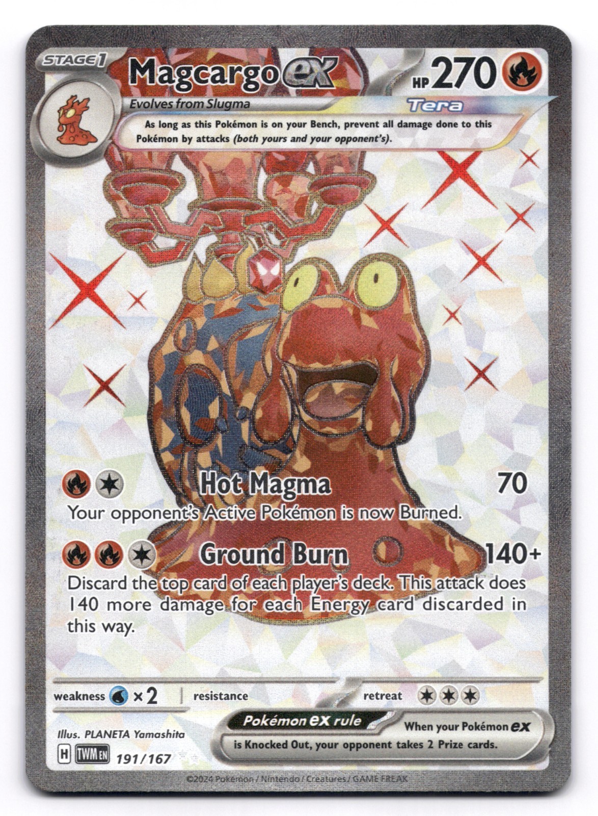 Magcargo ex NM Twilight Masquerade 191/167 Pokemon TCG Holo