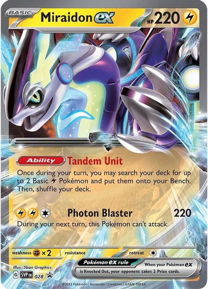 Pokemon Scarlet & Violet Promo Double Rare Miraidon ex SVP028 - Near Mint (NM)