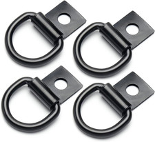 4 Pcs D-Rings Tie down Anchor Hooks, 10Mm Fixing Hole D-Ring for Pickup Truck Be