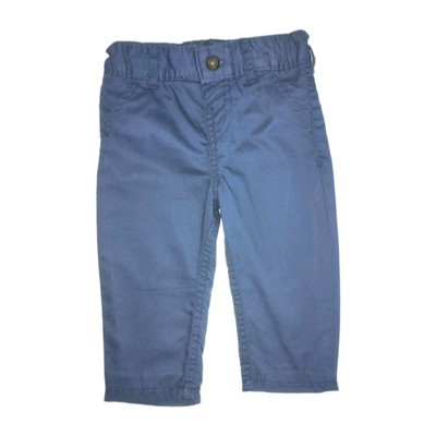 Baby Jungen 6-9 & 12-18 Monate Hose blau Cargo M&S Baumwolle weiches Futter