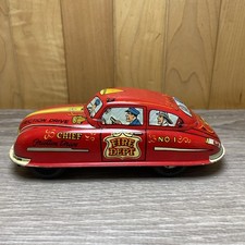 Vintage MARX Tin Litho Fire Dept. C.F.D. Chief NO.1 Friction Car 6 3/4” Working