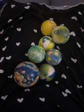 7- Vintage Rubber Bouncy Balls Super Balls Swirl Childhood Toys 1-1/2-2  