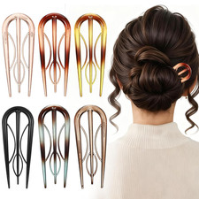 6 Pcs French Hair Pins for Women, U-Shaped Hair Fork Vintage Large Hair Styling