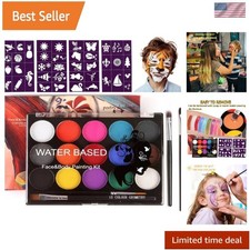 Face Painting Kit for Kids - 15 Color Large Water Based Makeup Paints with St