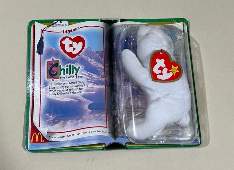 2000 RETIRED TY BEANIE BABY MCDONALDS TEENIE BEANIE~CHILLY POLAR BEAR 5"~NEW