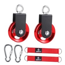 Cable Pulley Wheel for Home Gym Pulley System, Upgraded 90mm Red 2 Pack 