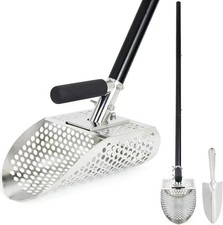 Sand Scoop for Metal Detecting, Metal Detector Scoop with Long Fiberglass Handle