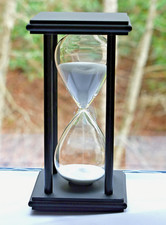 Vintage Sand Timer Hourglass 60 Minute-One Hour Painted Wood and Blown Glass