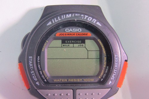 MEN'S CASIO JOG WALK CALORIE WATCH FOR PARTS/REPAIR #1 - Picture 2 of 6