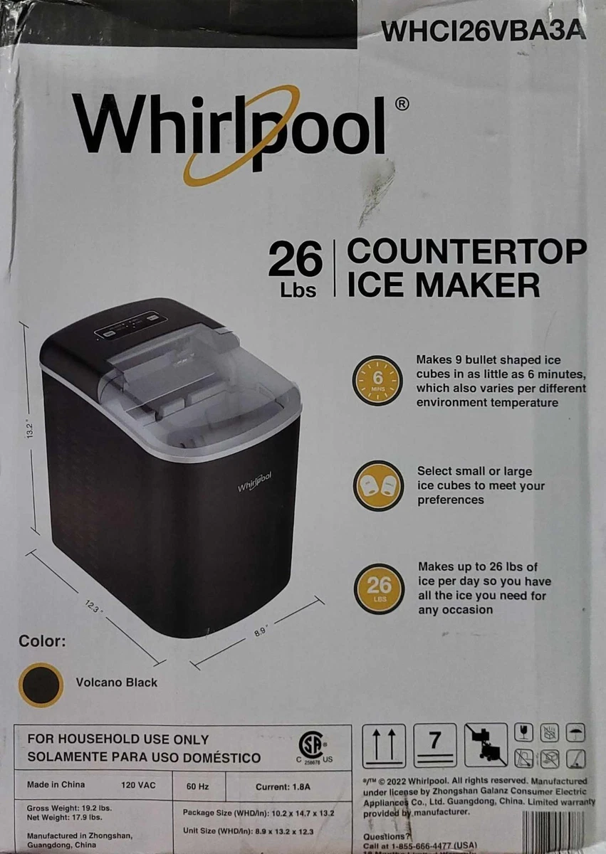 NEW Whirlpool Ice Maker 26 Lbs Countertop WHCI26VBA3A