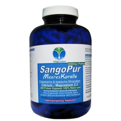 VITALLEBEN Sango Pur 2:1 Meereskoralle 360 Kapseln Ohne Zusatzstoffe Natur Pur. 25053