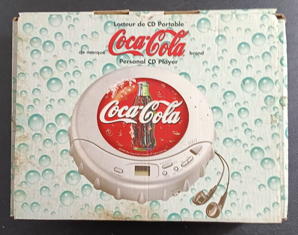 VINTAGE 1999 COCA-COLA PERSONAL CD PLAYER HEADPHONES WALKMAN VINTAGE 1999 COCA-COLA PERSONAL CD PLAYER HEADPHONES WALKMAN