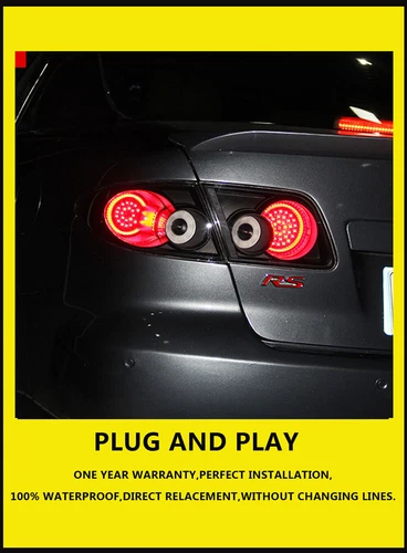 For Mazda 6 2003-2008 Dark LED Tail Lights Brake Trunk Light Sequential Signal - Bild 5 von 12