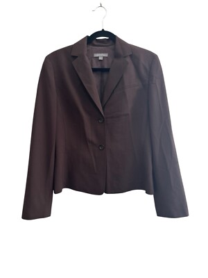 Ann Taylor Womens Dark Brown Wool Blend 2Pc Blazer Pants