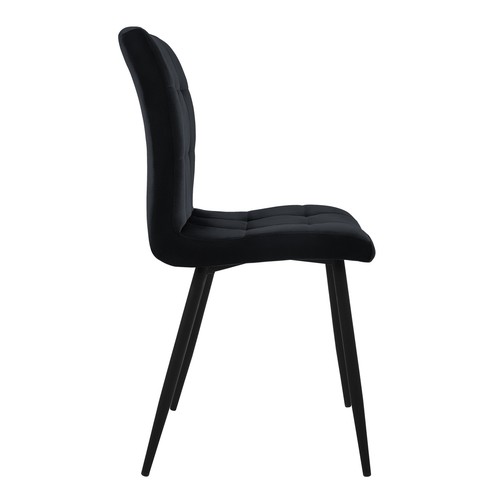4x Sillas de comedor de terciopelo negro asiento ergonómico para salón/cocina - Imagen 3 de 7