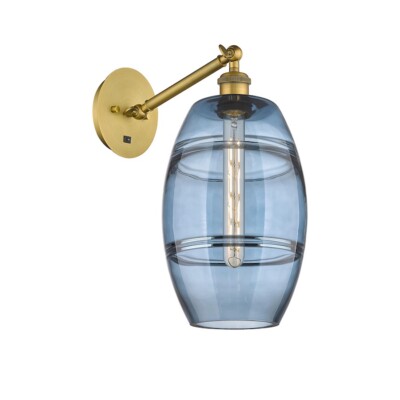 Innovations 317-1W Vaz 1Lt 8'' Sconce, U/D Arm, BS/BL - 317-1W-BB-G557-8BL