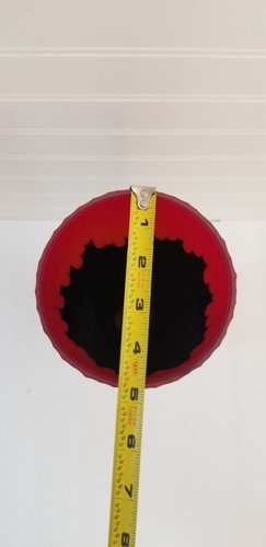 John-Richard Vase Etched Red Satin Glass Encased in Black Cylinder 14"H - Picture 15 of 17