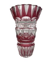Vase rose attribué à Val Saint Lambert – Cristal soufflé – 24 cm