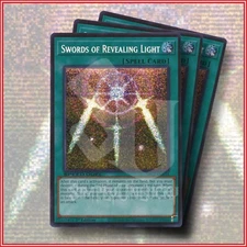 YuGiOh SWORDS OF REVEALING LIGHT SBC2-ENA14 Prismatic Secret Rare x3 | 1st Ed