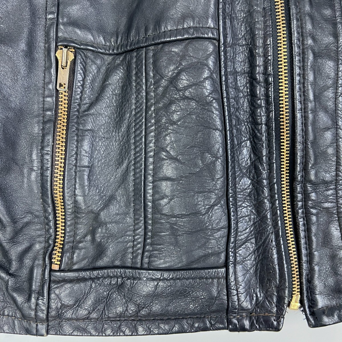 バイクウェア・装備 50s vintage RIDERS jacket TALON ZIP Rare-Vintage Mens Black Leather Motorcycle Jacket Talon