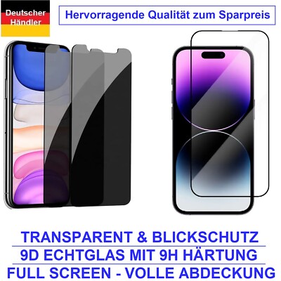 Panzerfolie Schutzglas iPhone 14 13 12 11 Pro Plus Max Mini Full Screen Echtglas