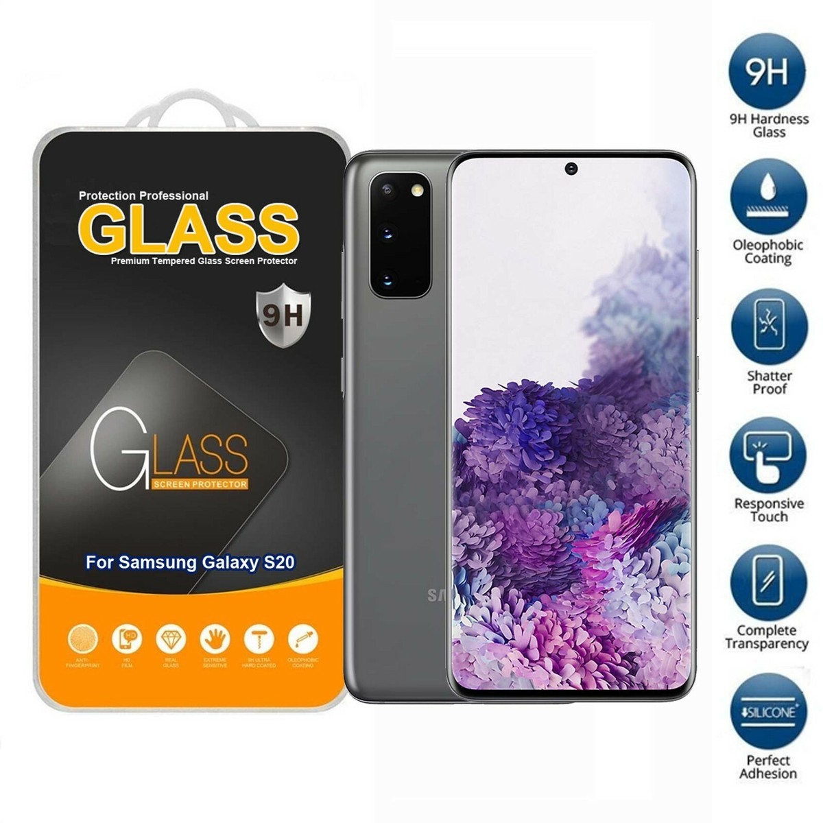 For Samsung Galaxy S20 Tempered Glass Full Coverage Screen