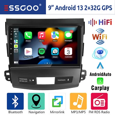 Für Mitsubishi Outlander Peugeot 4007 Android 13 Carplay Autoradio GPS Navi WIFI - Bild 1 von 4