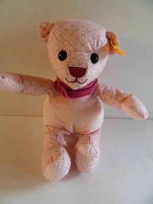 Steiff bear baby toy with button flag stuffed animal  Germany 1038