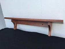 Wall Shelf Solid Oak Wood Mission Style with Cherry Finish