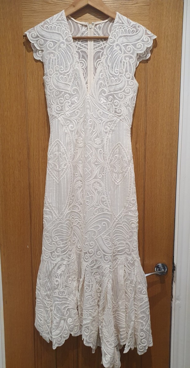 Reiss Anastasia Lace Flute Midi Dress UK