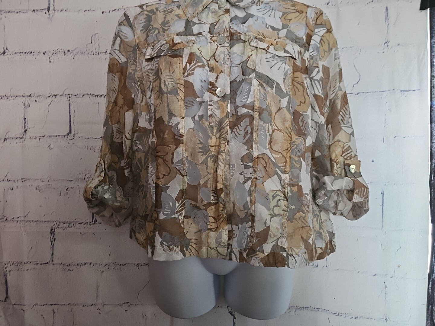 Ruby Rd. Button Blouse Burn-out Multicolor Floral… - image 4