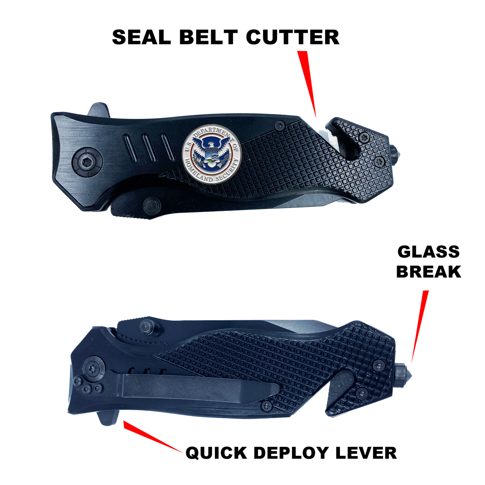 DHS collectible Officer 3-in-1 Police Tactical Rescue knife tool with ...