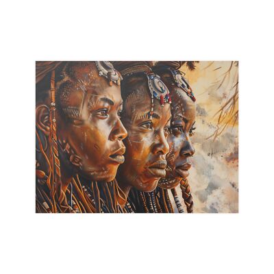 Timeless Grace:Himba Tribe Women, Digital Satin Poster Prints of Namibia, 4 Size