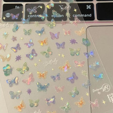 2Pcs Butterfly Nail Art Stickers Decals 5D Em...