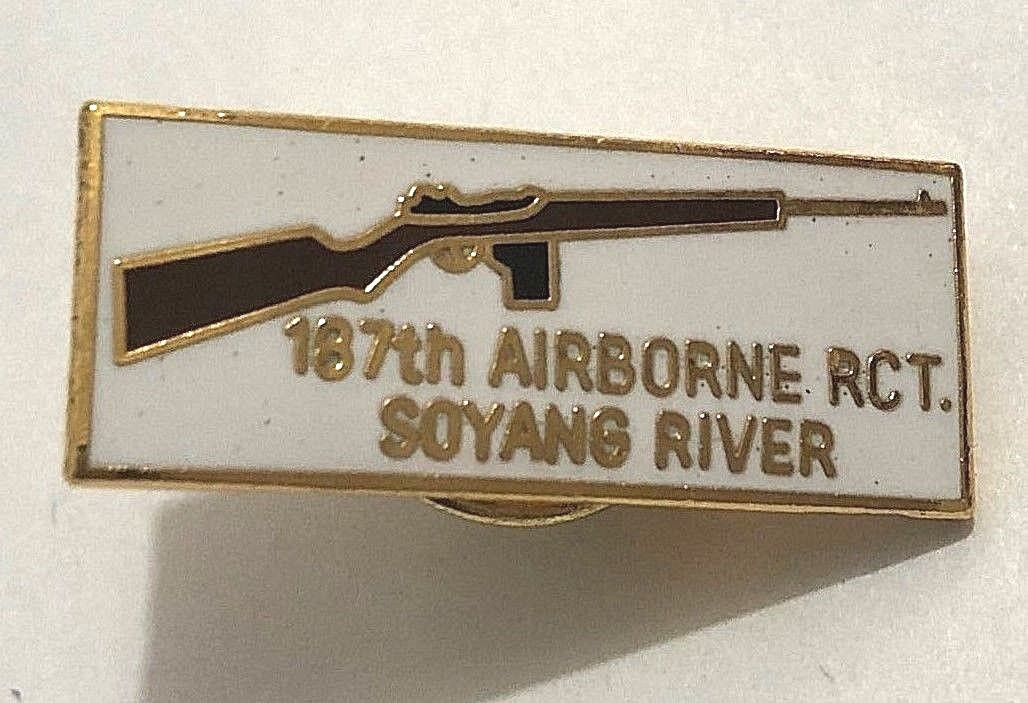 ~NOS! US MILITARY PIN 187TH AIRBORNE RCT SOYANG RIVER REGIMENT COMBAT ...