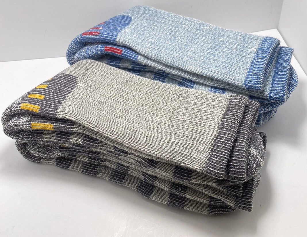 4 pair Men’s One Size Fits Most Thermal Merino Wool Socks Mid Calf Gray/Blue New