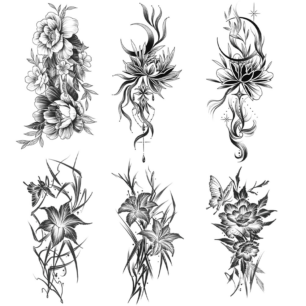 6pcs Tattoos Stickers Animal Arm Sleeve Tattoo Creative Body Art Full Fake Tatoo eBay