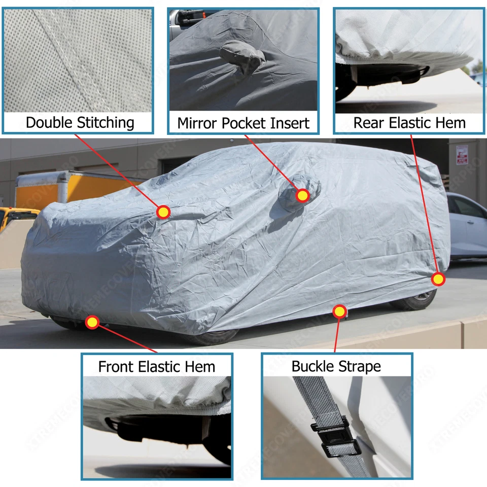 2013 Toyota Land Cruiser Breathable Car Cover w/Fleece Dark Gray - Image 4 of 4