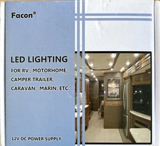 Facon 4-1/2" LED RV Interior Light with Switch 2Packs Slim RV Puck Light 12 Volt