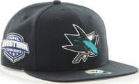 Forty Seven 47 Brand San Jose Sharks Nhl Sure Shot Captain Snapback Cap Black