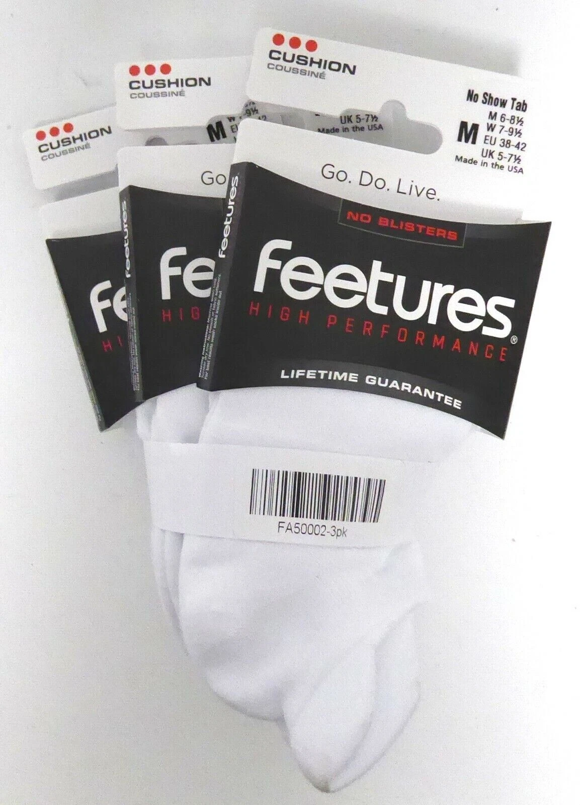 Feetures High Performance Cushion 3 pk No Show Tab (white) Small-XL, Unisex
Opens in a new window or