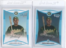 GREGORIO PETIT 2008 Bowman Prospects #BP9 & Chrome Prospects BCP9 Options