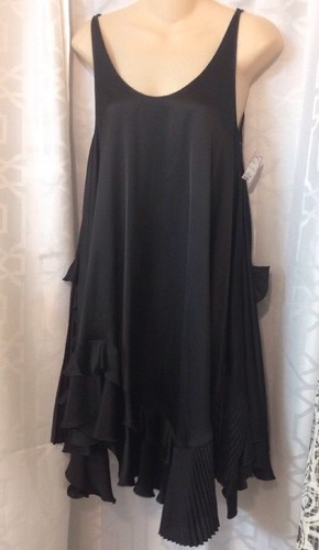 Stella McCartney Dress Black Tank Full Cut Ruffles Size 36 - Picture 1 of 11