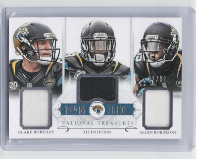 2014 National Treasures #TT-JAX Bortles Hurns Robinson Team Trios #'d /99