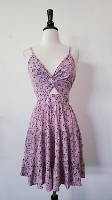 Anthropologie Dress New Size Small Lilac Retro Floral Granny Smocked Boho Sun