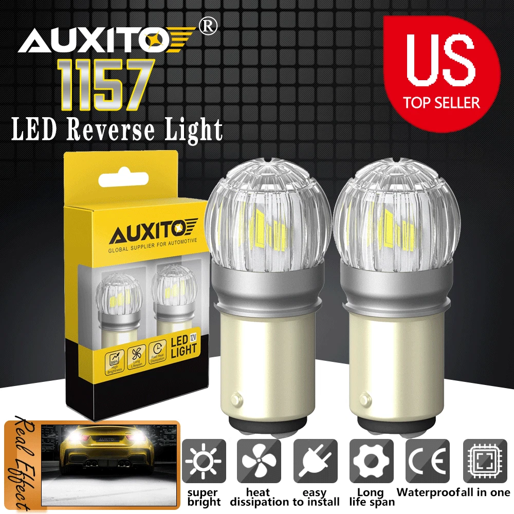 2x Super Bright 1157 LED White Turn Signal Parking Light Bulb