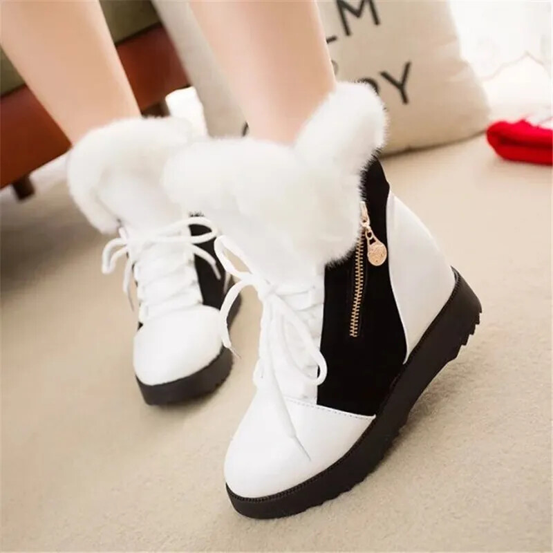 Women Ankle Boots Platform Winter Keep Warm Plush Snow Boots Shoes