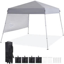 8x8FT Pop Up Canopy Tent Foldable Outdoor Sun Protection Shelter w/4 Weight Bags
